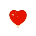 Herzförmige China-Flaggennadel aus Emaille mit goldenen Sternen und Metallrahmen - Herz Flagge