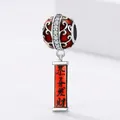 S925 sterling silver red lantern pendant with Gong Xi Fa Cai engraving and cubic zirconia - Red Lantern