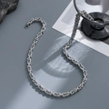 Collana a catena bizantina minimalista da 5mm in acciaio al titanio argento da uomo - 5mm*55cm / Color Acciaio