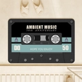 Creative retro cassette tape absorbent floor mat with non-slip backing for bathroom - 40x60cm / Black & Gray (Style 4)