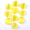 Set of 10 heart-shaped yellow cat eye stones with smooth polished surface and unique shine - Yellow Cat's Eye