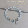 Elegant beaded bracelet with cat eye stone, moonstone, and aquamarine in S925 silver - Silver-Blue-Moonstone