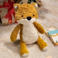 Adorable plush fox toy in soft orange and white fur sitting on a cozy rug for kids - 30cm / Fox