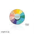 Indecisive Foodie spinning enamel pin with 6cm diameter and 31.2g weight - Indecisive Foodie Turntable Brooch (X00425)