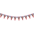 Wimpelkette zur Krönung von König Charles III. mit Union Jack und Porträt-Motiv - König Charles III. Krönung Dreiecksbanner