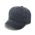 Detail view of washed cotton baseball cap with short brim and vintage navy blue texture - M (56-58cm) / Navy Blue