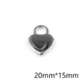 Polished silver heart-shaped stainless steel pendant with 20mm by 15mm dimensions - Shiny Heart Lock Pendant (P00087S)
