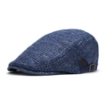 Gorra de paja trenzada azul marino para hombre con malla y hebilla ajustable - Ajustable / Azul