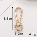 Golden zinc alloy lobster clasp spring ring for keychains with 3.8cm length dimensions - C338 Large Plate Clasp / Gold