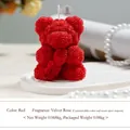 Red rose bear candle with velvet rose scent for home decor or wedding favors - Small Bouquet Rose Bear / Red / Velvet Rose