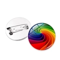 Broche en verre spirale arc-en-ciel avec épingle en métal argenté pour vêtements - Motif Spirale Arc-en-Ciel (Style 22)