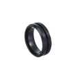 Minimalistischer Ring aus mattem schwarzem Edelstahl mit gebürsteter Oberfläche und Rille - US 6 / Schwarz