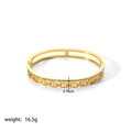 Bracelet ajouré en acier inoxydable plaqué or 18k orné de cristaux de zircone fins - Style Double Couche Pavé en Forme de H Creux (YYLB023004)