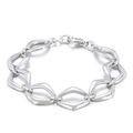 Retro geometric titanium steel bracelet featuring silver hollow rhombus links for women - Silver Geometric Rhombus Style (KB163455-Z)
