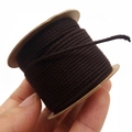 Detail of 1.5mm dark brown braided cotton cord roll for DIY jewelry making and beading - Approx. 1.5MM / Coffee