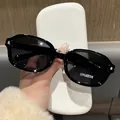 Faltbare polarisierte ovale Sonnenbrille mit glänzend schwarzem Rahmen für Damen mit UV-Schutz - Glänzend schwarzer Rahmen polarisiert mit Silikon-Nasenpads