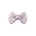 Classic light grey grosgrain ribbon bow hair clip for babies with ribbed texture - Light Gray (22)