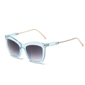Occhiali da sole cat-eye con montatura azzurra, stanghette in oro rosa e lenti sfumate - Blu trasparente