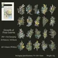 Goudfolie botanische PET-stickers, 40-delige vintage set voor decoratief scrapbooking - Vierbladige Groei