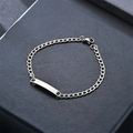 Punk style stainless steel chain bracelet for couples on a black textured jewelry box - 1.0 (30x5mm Plate/3mm Width/20cm Length)