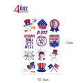 US 250th Independence Day temporary tattoos with eagle and flag motifs in silver foil - Independence Day FX-002