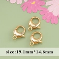 Three 19.1mm 18k gold plated lobster clasps for DIY jewelry making and necklaces - M82409 Medium Gold Lobster Clasp