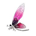 Pink and purple dragonfly brooch with glitter wings and sparkling rhinestones - White K Pink Dragonfly
