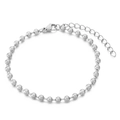 Polished silver stainless steel bracelet featuring hollow round beads and lobster clasp - Steel Color 4mm (KB143570-Z)