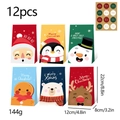 Set di 12 sacchetti regalo natalizi in carta con 6 motivi di personaggi dei cartoni - s620 (12 pezzi con adesivi)