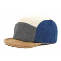 Berretto 5-panel in velluto a coste patchwork retrò con visiera corta e morbida - Regolabile / Beige + Tesa Cachi