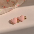Fermaglio per capelli a cuore rosa in resina con base in metallo dorato per donna - Rosa