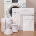 Six-piece set of white fine mesh laundry bags with grey zippers for washing machines - Bra Bag 15*17cm / Grey-White Fine Mesh