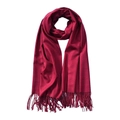 Écharpe bordeaux doux à franges en maille imitation cachemire chaud pour l'hiver - 70*200cm / Bordeaux