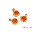 Goldene 5mm Edelstahl Mini-Anhänger mit orangen Zirkonia-Steinen für DIY-Schmuck - Orangerot
