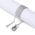 Delicate silver metal chain necklace with lobster clasp fastener on white background - 47cm / White K Dense Curb Chain