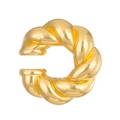 Goldene hohle Ohrmanschette mit gedrehtem Seilmuster im minimalistischen C-Form-Stil - Gedrehter Stil / 1 STK / Gold
