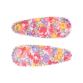 Lot de 2 barrettes à cheveux en tissu à fleurs avec motifs colorés et bords ondulés - Barrette Fleurie Pastorale (Lot de 2) / Fleuri Multicolore-Frais