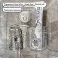 Wall-mounted electric toothbrush holder with cup in transparent gray and silver finish - 1 Cup (Grey) + Bow + Dispenser