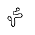 Non-pierced fake nose ring clip in black vacuum-plated stainless steel spiral design - Style 6 Black