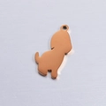 Dettaglio di ciondolo a forma di cane in acciaio inossidabile oro rosa con anello - Oro rosa