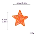 Orange star sequin patch for DIY clothing, size 6.5cm, shining embroidery applique - Orange Star #6