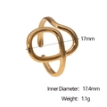 Detalle de anillo dorado ondulado con diámetro interno de 17,4 mm y peso de 1,1 g - Dorado