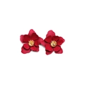 Elegante meerlaagse rode bloemknopjes met een gouden meeldraad en matte afwerking - Rood Kc Goud (weh1955)