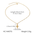 Dimensioni dettagliate della collana con ciondolo a stella in oro 18k con specifiche - Stile Stella a Quattro Punte (HC-N40715)
