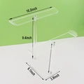 Clear acrylic double-tier headband display stand with size dimensions for hair accessories - 2 Tiers