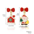 Christmas stud earrings featuring Santa Claus and red house designs in alloy finish - House and Santa (E2308-29)