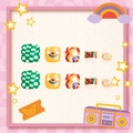 Self-adhesive Y2K style kids' press-on toenails featuring retro peace and rainbow designs - Retro Checkerboard Smiley (RTJ010) / 12-Piece Set
