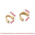 Protectores de hilo en forma de U de acero inoxidable dorado para bisutería artesanal - 4.5x5.0mm (Agujero 0.7mm) / Dorado