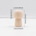 3.5cm mini unpainted natural wooden mushroom figurine for DIY painting and kids' craft projects - (22×36mm) Round Head Mushroom