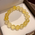 Tiger eye flower bracelet with yellow round beads in an elegant luxury gift box - Natural Texture Yellow Bracelet Style (24#) / 10mm
